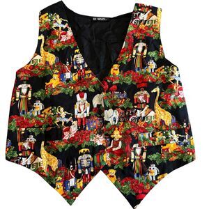 EUC Women’s VTG VEST Button Down NUTCRACKER CHRISTMAS HOLIDAY Sz Large III Main